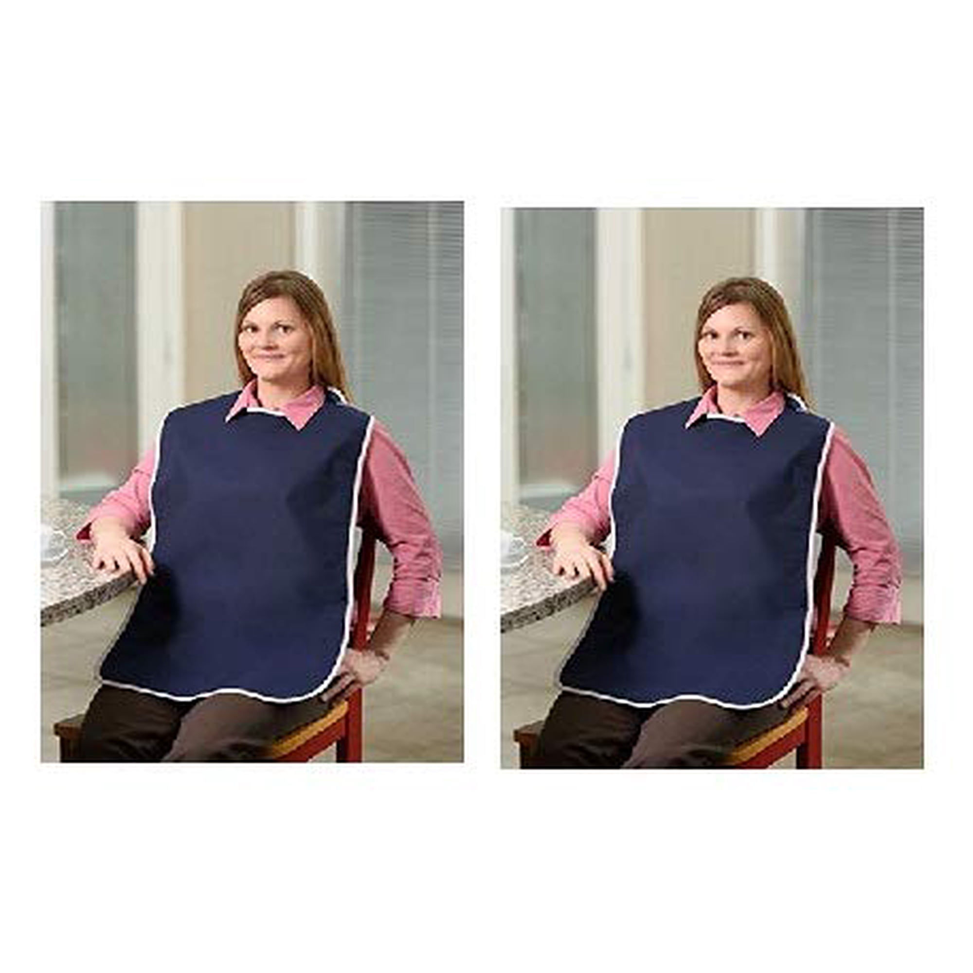 Care Active - Babero Impermeable Para Proteger Camisas Active Care, Talla L, Azul Marino, Paquete De 2