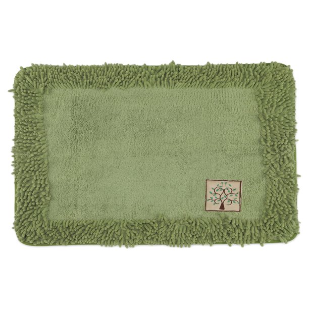 Alfombras de Baño REGALWOVEN Chenille Antideslizante Alfombra de Baño Ultra Suave Absorbente Alfombra de Ducha Verde 24" x 16"