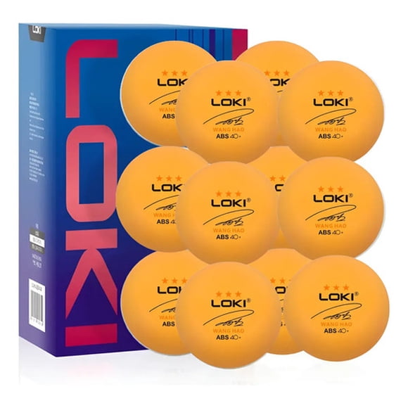 Set 12 Pelotas Ping Pong Loki 3 Estrellas Abs 40 Naranja Naranja