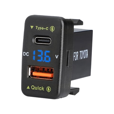 Magideal - Cargador De Coche Carga Rápida Múltiples Protecciones Protección Contra Sobrecorriente Sobrecarga Luz Azul 40X22Mm