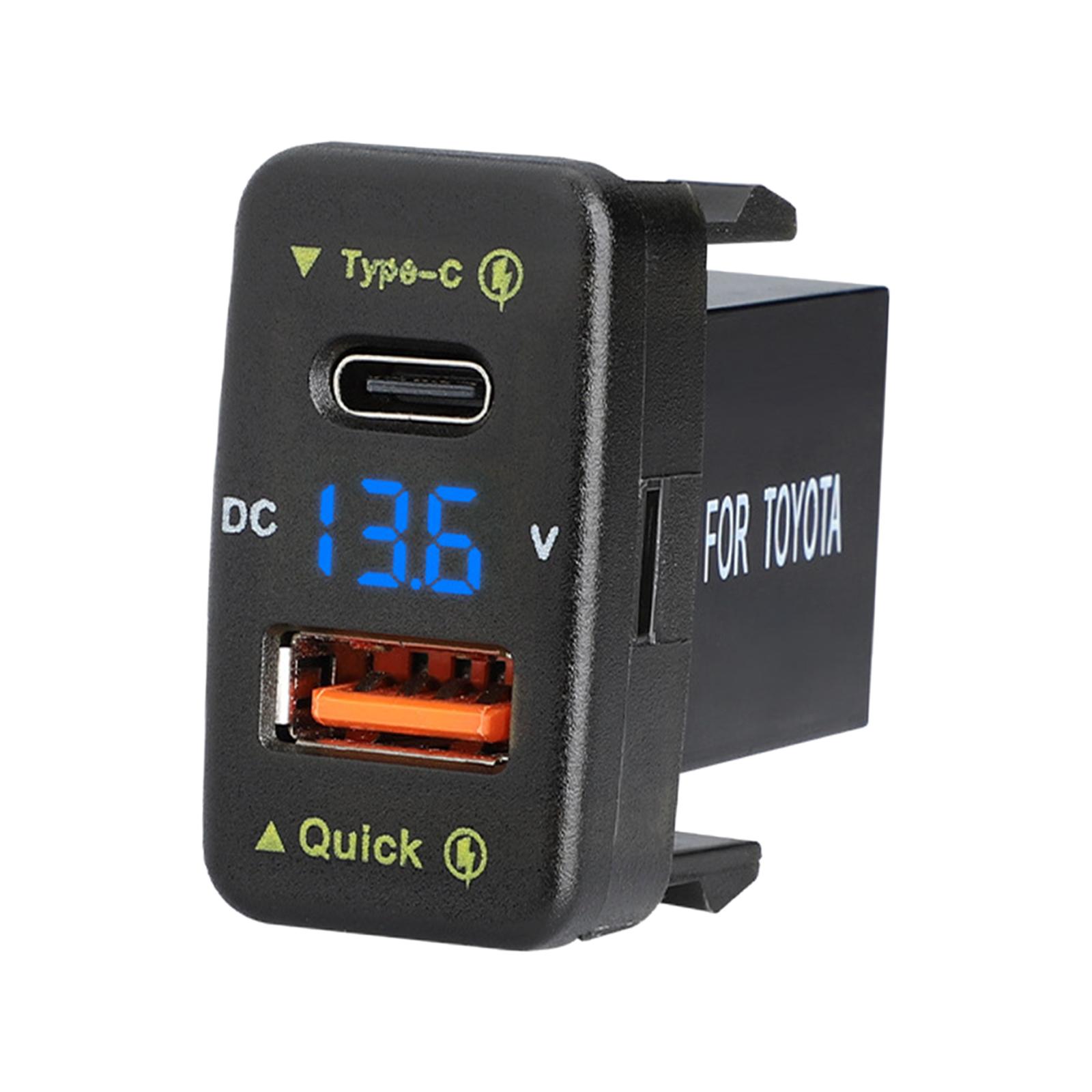 Magideal - Cargador De Coche Carga Rápida Múltiples Protecciones Protección Contra Sobrecorriente Sobrecarga Luz Azul 40X22Mm