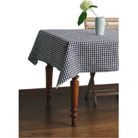 Genérico - Mantel Rectangular Cuadros Lino 140X220 Negro