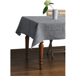 Genérico - Mantel Rectangular Cuadros Lino 140X220 Negro