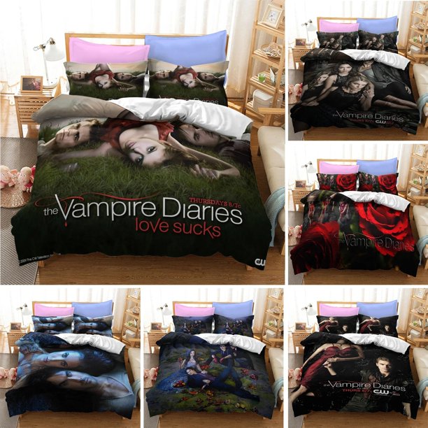 ed The Vampire Diaries Bedding Set Pillowcase Duvet Cover Double Adult Kids Bedclothes Quilt Cover
