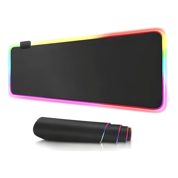 Mouse Pad Rgb Gamer Usb Luz Led 80x30 Cm Negro