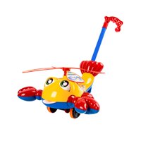 Magideal - Carro De Juguete De Avión De Dibujos Animados, Carrito De Bebé, Langosta Con Varilla Desmontable, Juguete De Equilibrio, Juguete De Empuje Manual Para , Amarillo