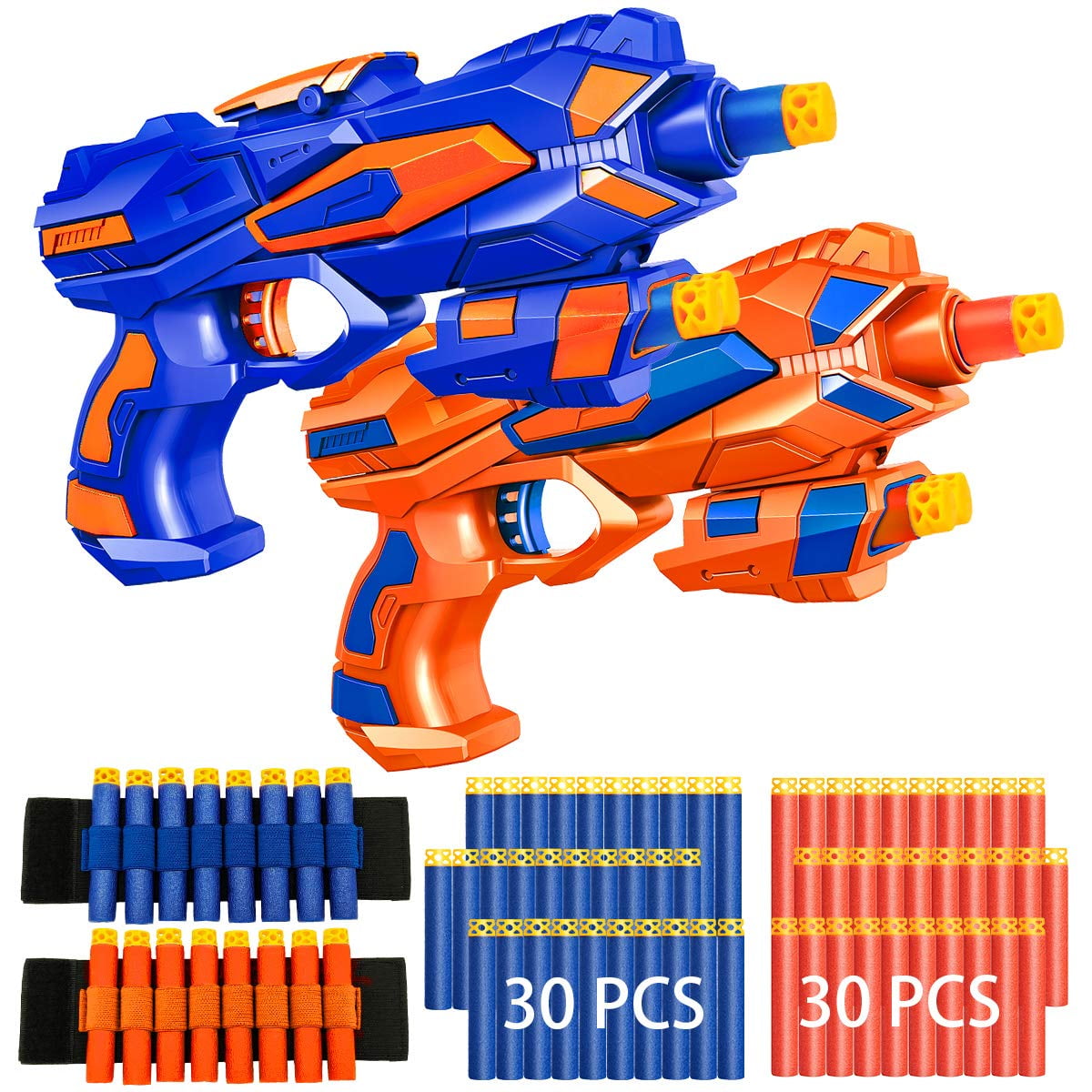 Paquete De 2 Pistolas Blaster Guns Wordot Con 60 Dardos De Espuma Blanda Y 2 Pulseras