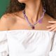 thumbnail image 2 of Unique Bargains 1 Pc Collar de Bufanda Duradero con Encanto Ajustable Corbata Declaración Gargantilla para Mujeres Rosa Púrpura, 2 of 5