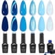 thumbnail image 1 of Set de 6 colores de gel de uñas Beetles Blue – Aqua Navy, 1 of 7