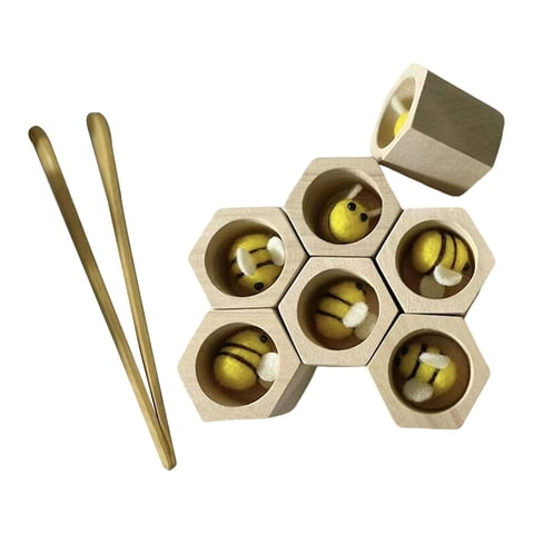 Magideal - Juego De Combinación De Abejas Y Colmenas, Juego De Combinación, Regalo Para Jugar, Juguete De Desarrollo, Juguete De Clasificación Y Apilamiento Para