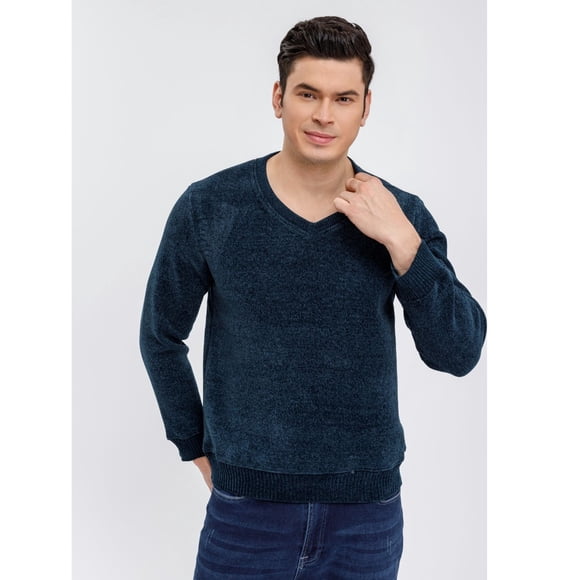 Sweater Frisado Hombre Cuello V Excelente Calidad Tela Chenille 01
