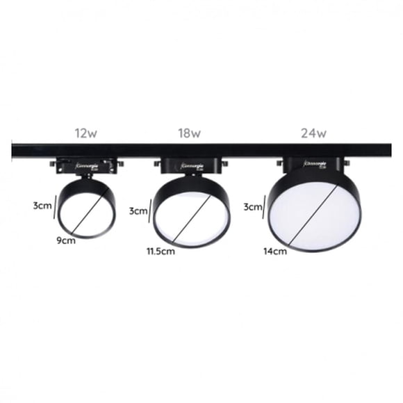 PORTA PANEL LED RED NEGRO A RIEL 12W NEUTRO 4000K MOD QUTU KONNERGIE