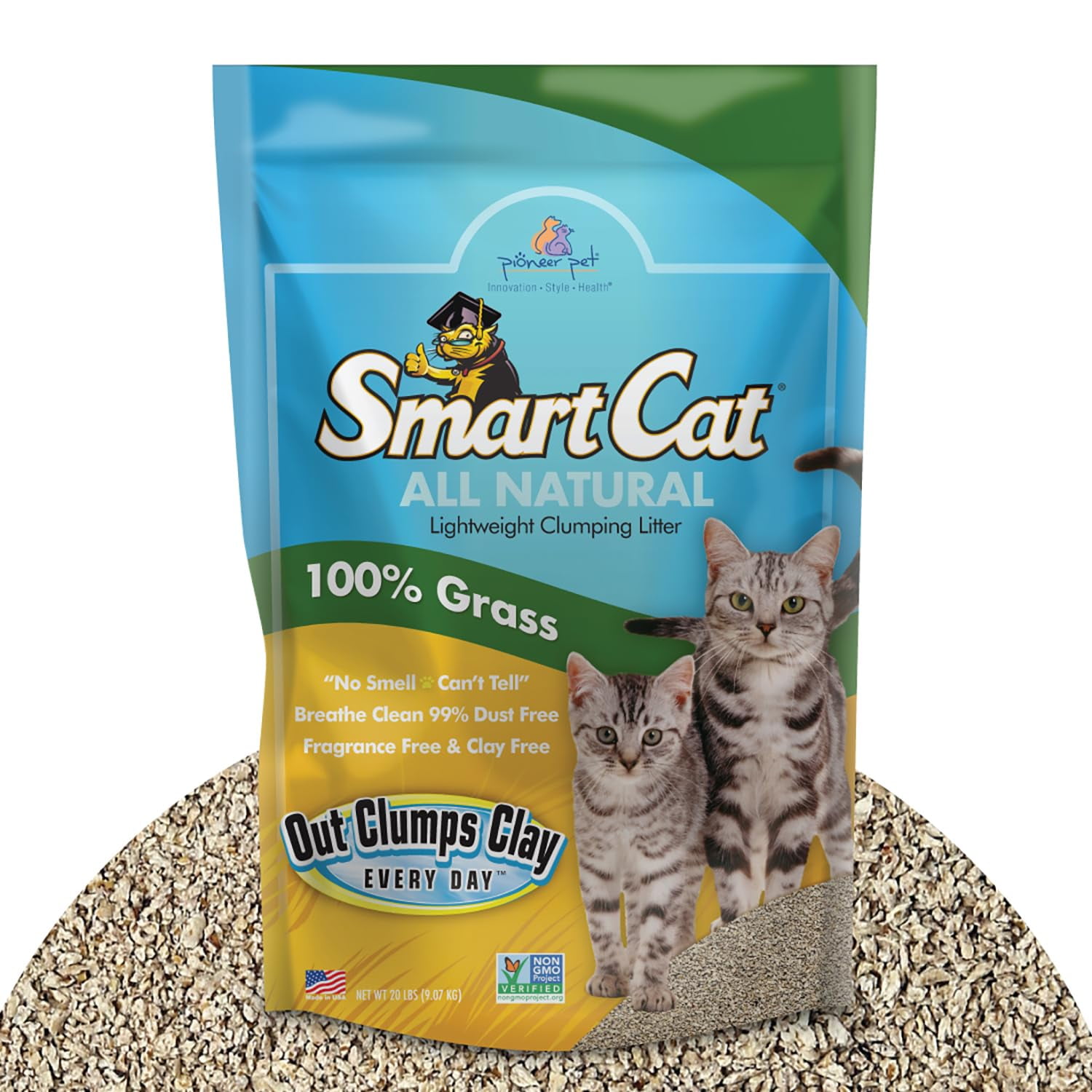 Arena Para Gatos Smartcat, Totalmente Natural, Aglutinante, 9,07 Kg (320 Ml, 1 Paquete)