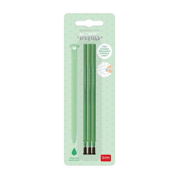 Recargas Legami verde para bolígrafo 3 piezas 13 cm 4 mm