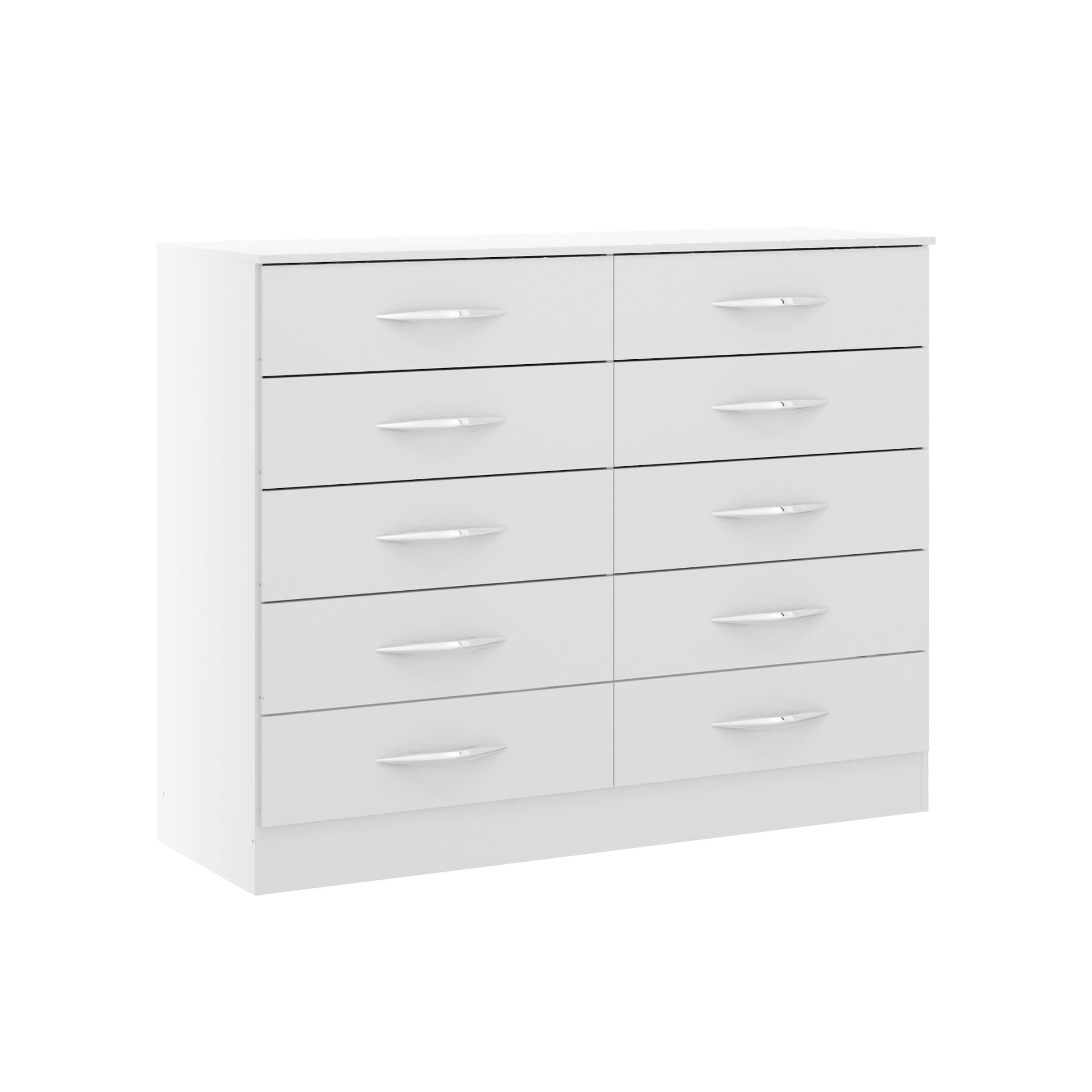 Exit - Cómoda Horizontal 10 Cajones Blanca
