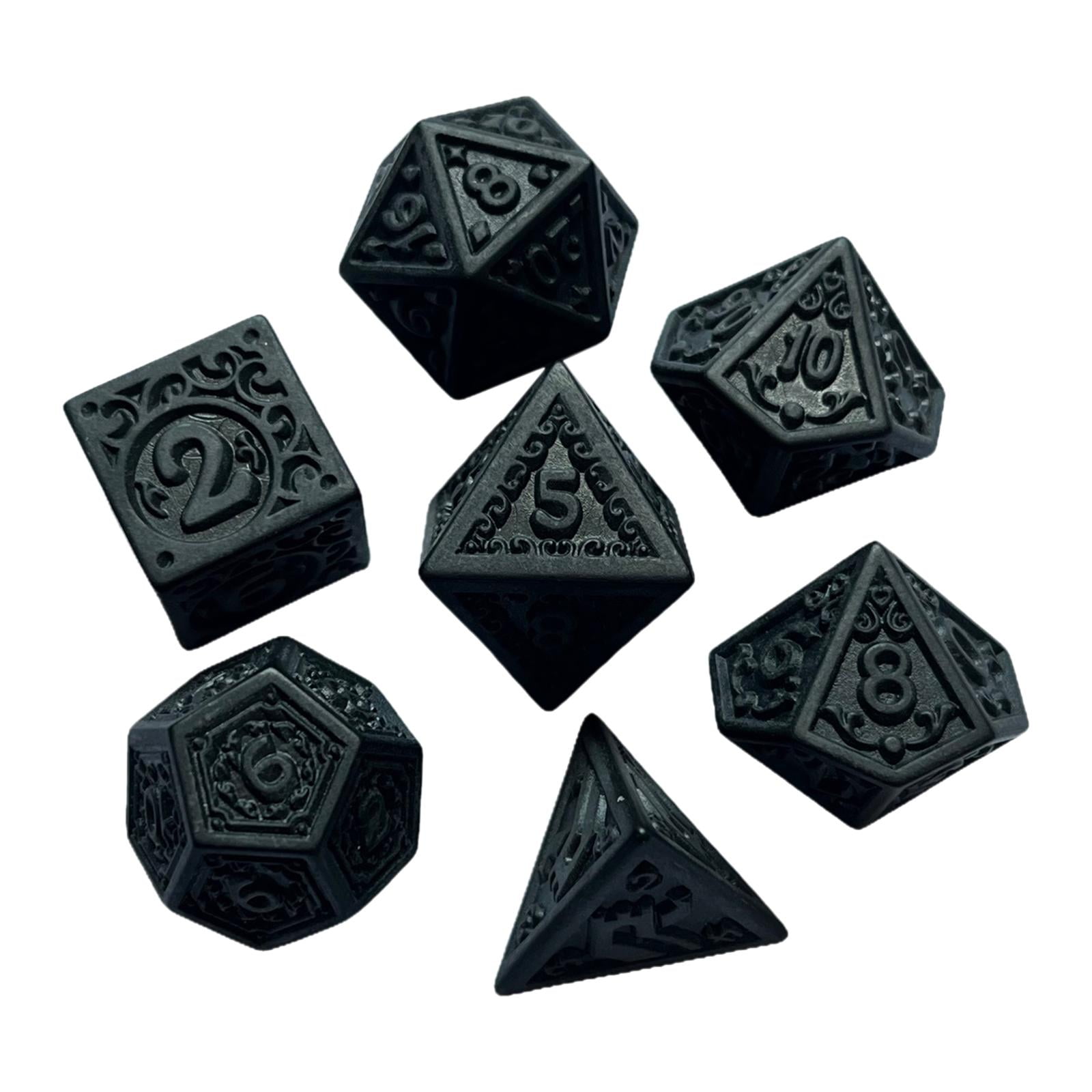 Magideal - 7x Dados Poliédricos Dados De Múltiples Caras Juguetes Para Entretenimiento Juguetes De Fiesta De Reunión Familiar Juego De Mesa Artesanal Acrílico Es