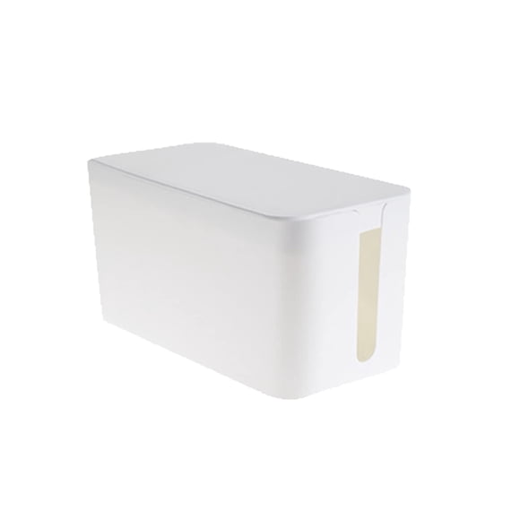 Caja organizadora de cables SunnyZoo 23 cm blanca con protector contra sobretensiones