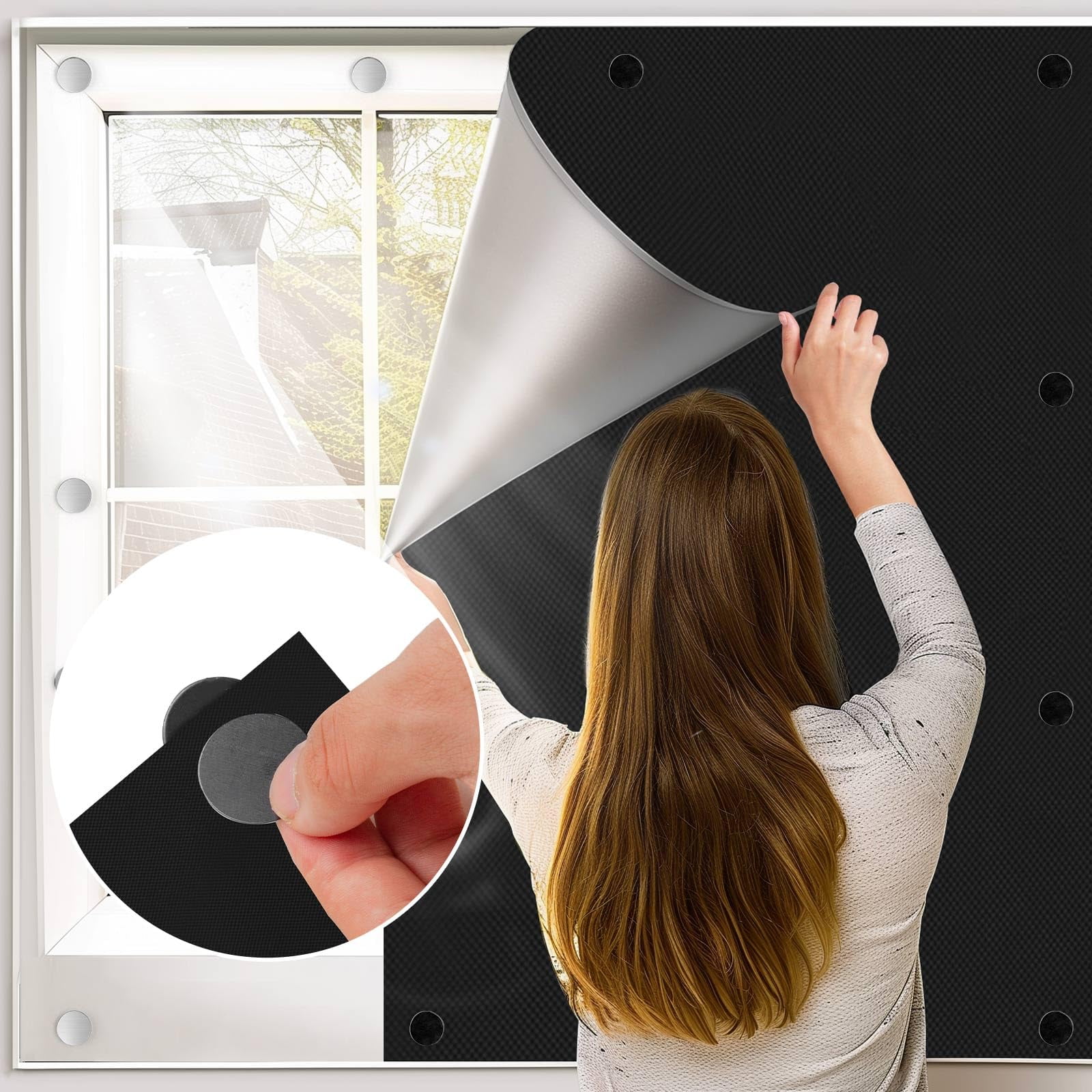 Cubierta Opaca Para Ventana Bksai, 100% Opaca, 100 X 145 Cm, Paquete De 2