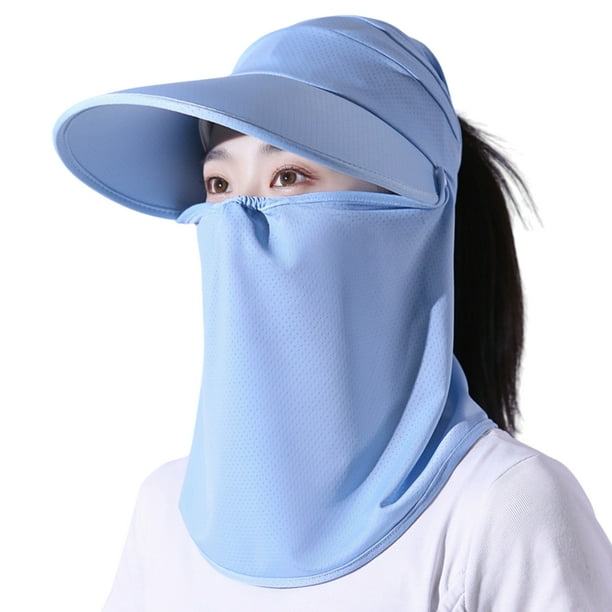Sombrero de protección solar para mujer, máscara facial de verano, velo, ciclismo, coche eléctrico, sombrero para el sol al aire libre, protección UV, sombrero parasol.