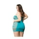 thumbnail image 3 of Beverly Hills Naughty Girl Vestido Turquesa de Malla de Tubo Bidireccional con Banda Central, 3 of 3