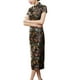 thumbnail image 1 of Vestido cheongsam de diez hebillas, desfile de ropa de verano, etiqueta larga, corte entallado, 1 of 5