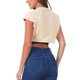 thumbnail image 3 of INSPIRE CHIC Chaqueta de Jean Recortada Casual para Mujeres de Regreso a Clases con Mangas Cortas S Albaricoque, 3 of 6