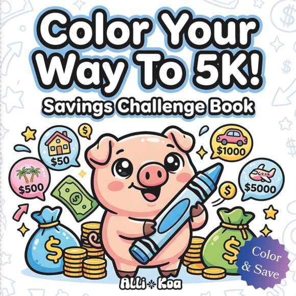 Libro de reto de ahorro Color & Save: ¡Colorea tu camino hacia 5 mil!