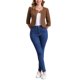 thumbnail image 2 of INSPIRE CHIC Chaquetas de Jean de Mezclilla Recortadas sin Cuello de Manga 3/4 para Mujer Marrón L, 2 of 6