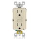 thumbnail image 1 of GFCI Outlet Leviton de 15 amperios, autocomprobación, resistente a manipulaciones, color almendra claro, 1 of 8
