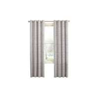 Genérico - Cortina Blackout 100% 2 Paños 140X220Cm Textura Lino Gris Claro