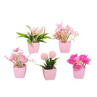 Magideal - 5 Piezas De Flores De Imitación Rosas, Accesorio Floral En Maceta Para Interior, Decoración De Mesa Falsa, Jarrones De Ramo De Flores Para Estantería Estilo B