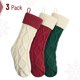 thumbnail image 2 of Medias navideñas Mr. Pen, tejido con cable, 46 cm, paquete de 3, rojo/crema/verde, 2 of 9