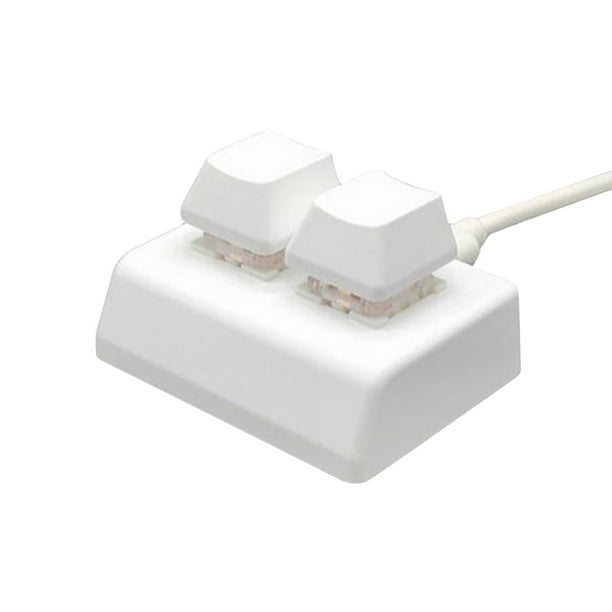 Teclado Mecánico Para Juegos Con Cable USB De 2 Teclas Para Control De Volumen De Juegos Dibujo Blanco