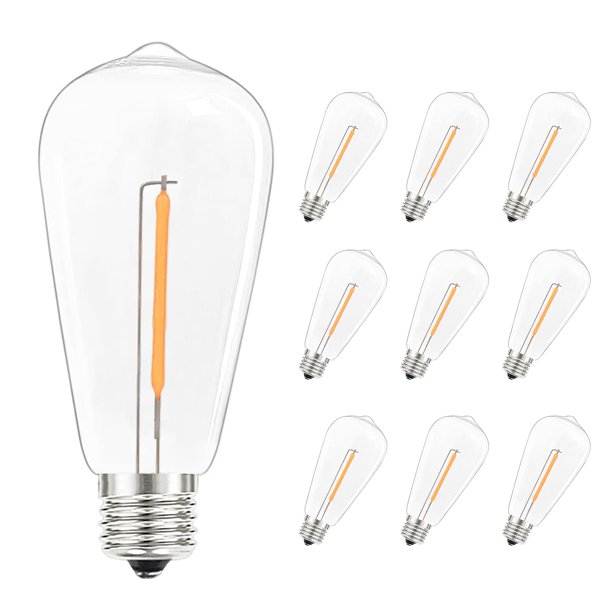 Bombillas LED GOOTHY ST40, 0,6 W, 120 V, E17/C9, paquete de 10 unidades, color blanco cálido