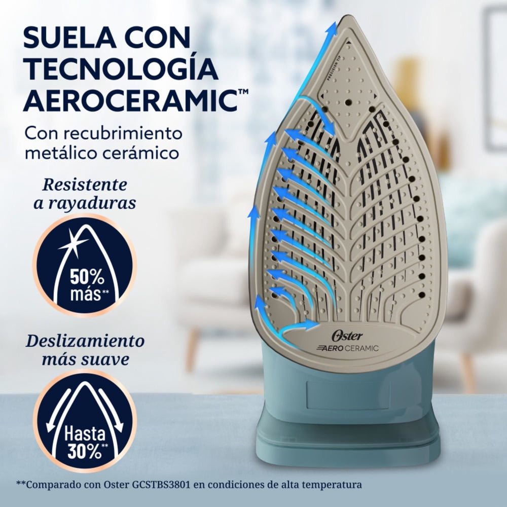 Plancha de vapor Oster AeroGlide S7000 verde claro, foto 4