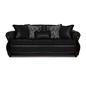 Adonis Leudh - Sofá 3 Personas Gran Columbia Felpa+Pu Negro