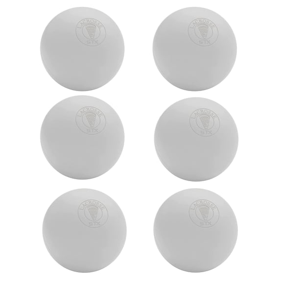 Pelotas de lacrosse STX oficiales blancas, paquete de 6