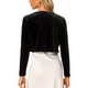 thumbnail image 3 of INSPIRE CHIC Chaquetas de Mujer de Punto de Terciopelo Abierto al Frente con Mangas Largas Chaqueta Corta S Negro, 3 of 6