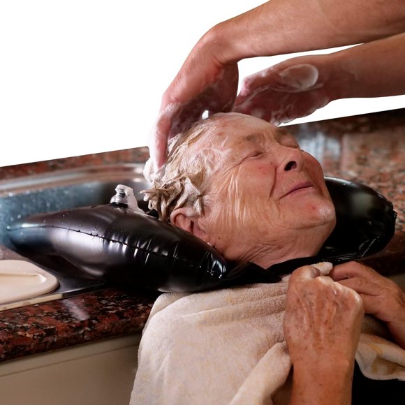 Bandeja inflable Tilcare para lavado de cabello portátil
