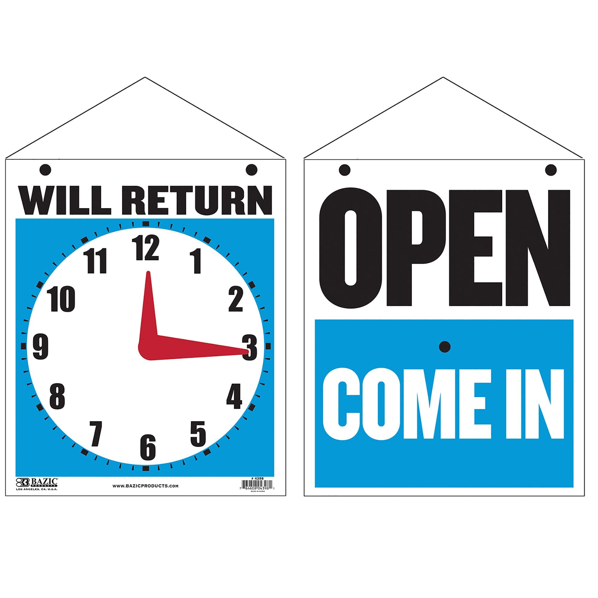 Carteles Abiertos Y Cerrados Bazic Products For Business, 7,5 X 9 Cm, Paquete De 24