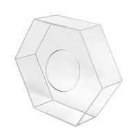 Bothyi - Soporte De Pastel De Acrílico Transparente, Nivel De Pastel Hexagonal Para Exhibición De Boda, Comida, Cumpleaños, 20Cm X 20Cm