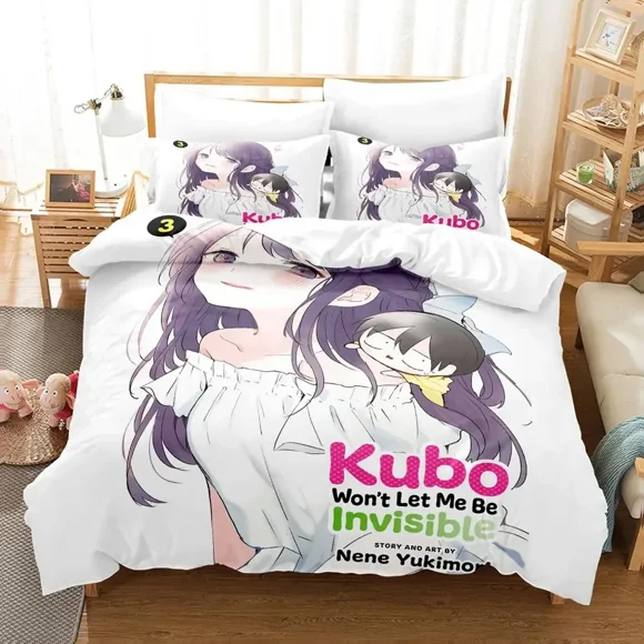 Anime Kubo Won't Let Me Be Invisible Bedding Set Duvet Cover Bed Set Quilt Cover Pillowcase Comforter Boys Adult Bed Sheets