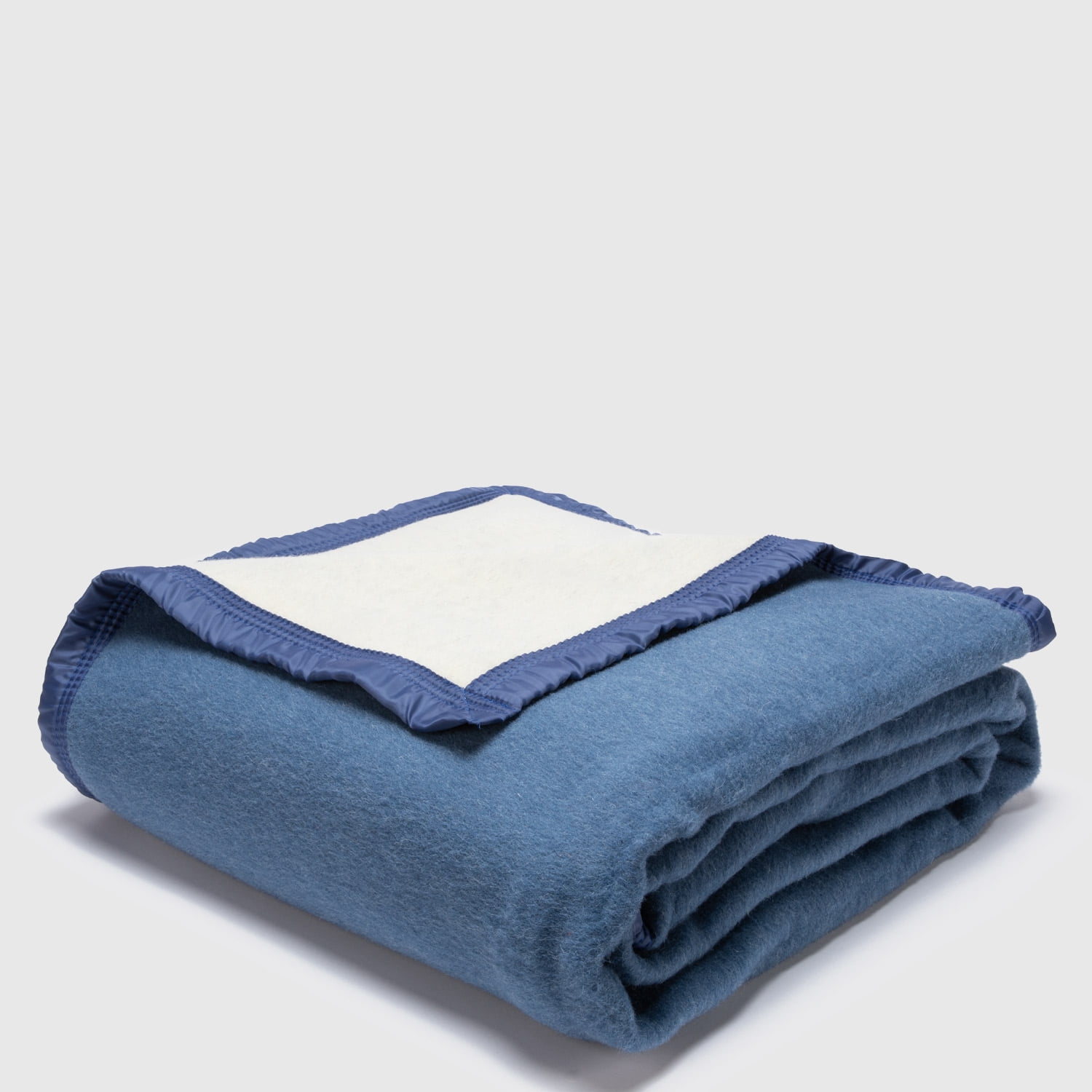 Zahr - Frazada Premium 95% Lana Azul 1 Plaza