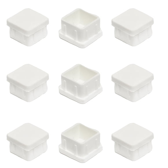 Regatón Plástico Cuadrado 25x25 mm Blanco - 100 unidades