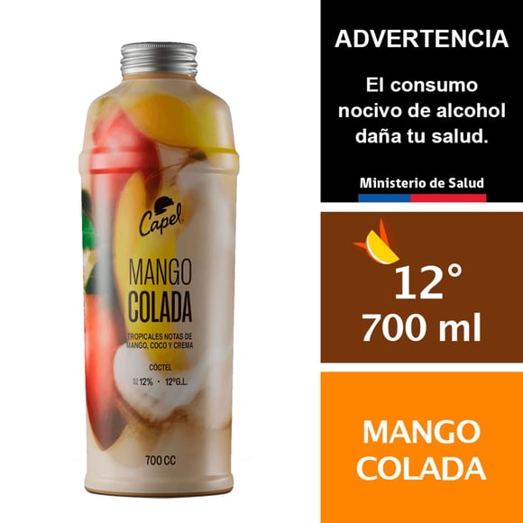 Cóctel mango colada 12° Botella, 700 ml