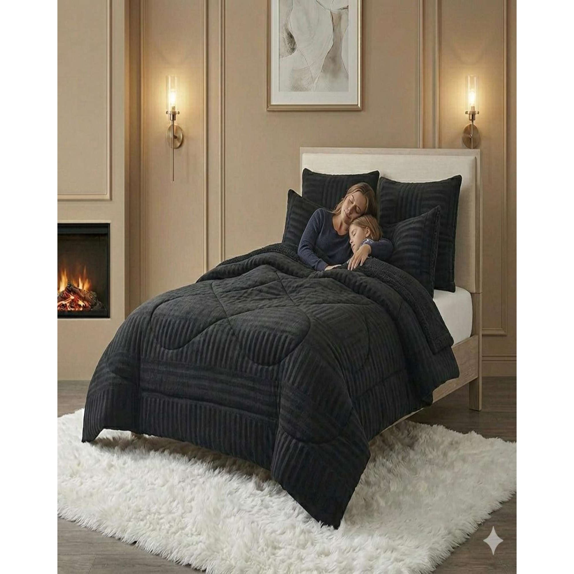 Mylhogar - Plumón King Sherpa Chiporro Invierno Extra Suave Premium