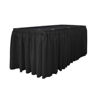 La Linen - Table Skirt La, Popelina De Lino Y Poliéster Para Rectángulo De 4,3 M, Color Negro