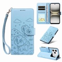 Funda Billetera Foxdock Compatible Con Tecno Spark 40 4G, Diseño Perrito Tierno, Ranuras Para Tarjetas Y Soporte Plegable