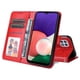 thumbnail image 2 of Funda tipo cartera FOXDOCK para Samsung Galaxy A22 5G , diseño girasol en relieve, cuero PU, cierre magnético, soporte y tarjetero, 2 of 5