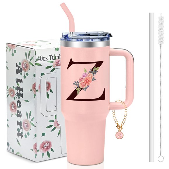 AiHeart Vaso Térmico de 40 oz con Asa, Vaso Personalizado para Mujer, Regalo para Mamá